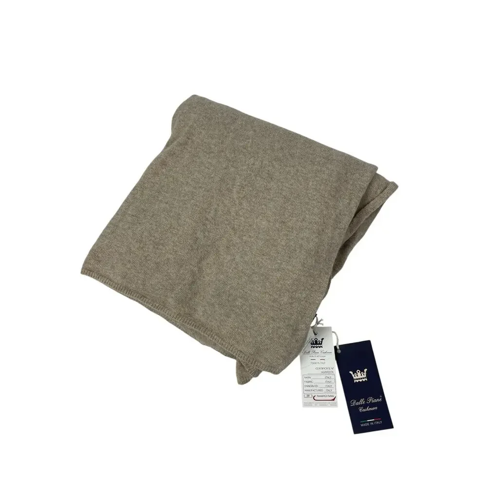 NEW Dalle Piane Cashmere Wool Beige Winter Snow Warmer Shawl Wrap Neck Scarf OS